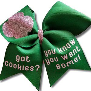 AZBOWS Green large Girl Scouts Hair Bow